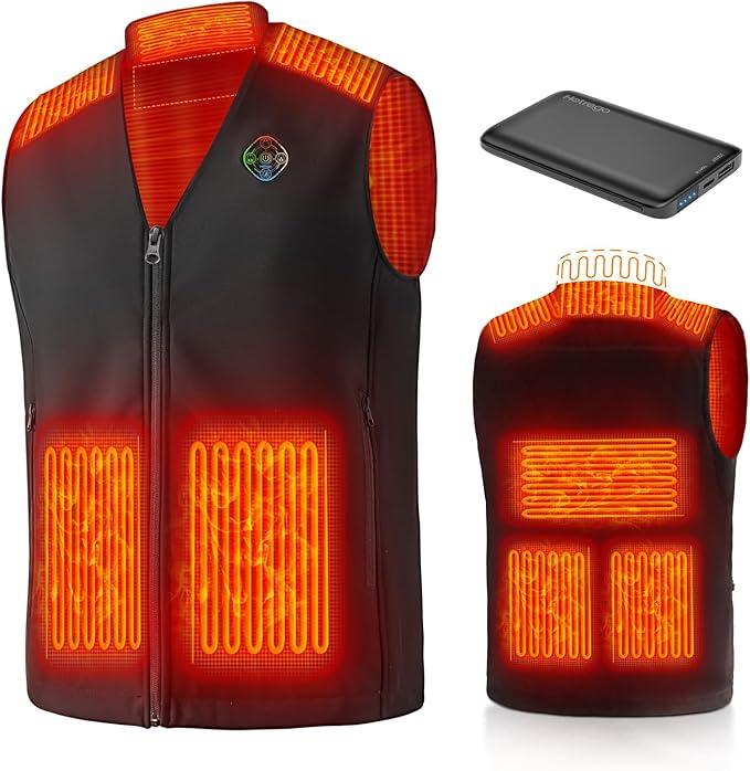 Hotrego Heated Vest For Men With Battery Pack Included, Smart Controller With Light Out Design, Electric Mens Heated Jacket, Size: S