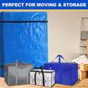 TICONN Mattress Bags for Moving, Heavy Duty Queen Mattress Cover Storage Bag with Full-Around Handle and Adjustable Buckles (Blue, Queen)