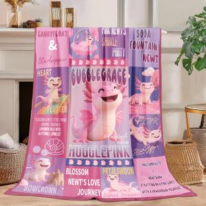 Axolotl Blanket Lovely Axolotls Gifts for Kids Adults - 50"x40" Ultra Soft Plush Flannel Fleece Axolotl Throw Blanket, Cozy Fluffy Decor for Couch Bed, Christmas Birthday Present