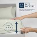 LANE LINEN King Fitted Sheet, 100% Organic Cotton, 3-Piece Set (1 Fitted Sheet,2 Pillowcases), Percale Weave, Ultra Soft, Breathable,Fits Mattress Upto 15" Deep - Mineral (No Flat Sheet)