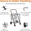 Amazon Basics Foldable Collapsible Shopping Utility Cart with 360-Degree Wheels, Multi-Functional for Sports, Easy Assembly, X-Large, Black