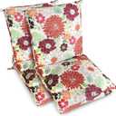 Set of 2 Outdoor Dining Chair Cushions, Comfort Patio Seating Cushions, 44 x21x4.5 inch, Single Welt and Zipper (Blooming Fiesta)