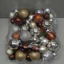 Knitgrip 6 Set Christmas Ball Ornament Cluster 72 Pcs 2.36" 1.57" Glitter Plastic Shatterproof Xmas Ball Ornament Picks Decorations for Christmas Tree Wreath Garland Stairs Decor(Brown,Classic)