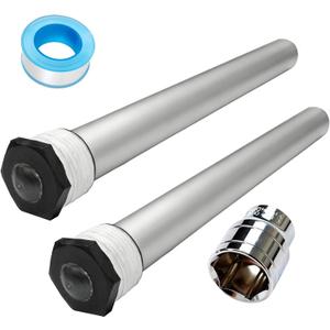 RV Water Heater Anode Rod 9.25" L x 3/4" NPT Magnesium Anode Rod for Hot Water Heater RV Anode Rod for Suburban & Mor-Flo with Hex Wrench Socket, Black Nuts, 2-Pack