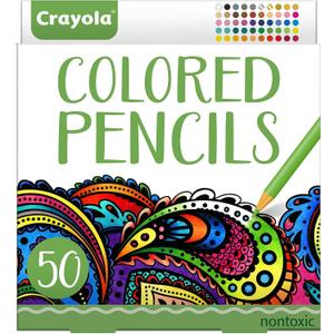 Crayola Colored Pencils For Adults (50ct), Colored Pencil Set for Adult Coloring Books, Coloring Set, Gift for Teens & Adults 