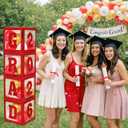 2026 Graduation Decorations - 4Pcs red Balloon Boxes with Letters 2026&Grad for Preschool Kindergarten Middle High School College Graduation Party Decorations Class of 2026, Red