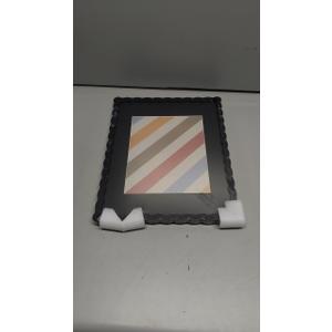 11x14 Picture Frame with Mat for 8x10, Wavy Edge Wooden Real Glass Photo Frame for Wall Hanging, Black, 1 Pack