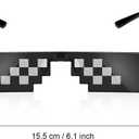 2 x JDD 3 Pack Whole Thug Life 8 Bits Pixelated Meme Party Sunglasses Mosaic Gamer Photo Props Glasses for Men Women, Black, Large