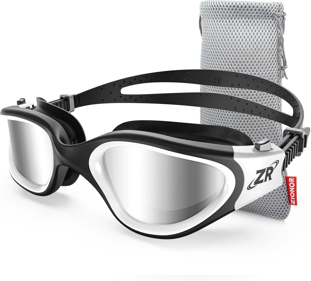 ZIONOR G1 Polarized Swimming Goggles for Unisex Adult Women Anti Fog 100% Anti UV Diving Goggles (A2 (Polarized + Mirror Silver))
