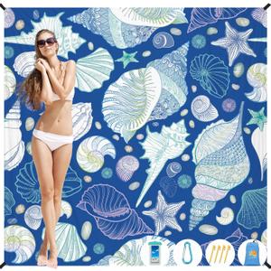 Beach Blanket Waterproof Sandproof 1-7 Adult Oversized 78 ''  81 '' Lightweight Durable Compact Sand Free Beach Mat for Travel Camping Hiking Picnic Blanket Extra Large