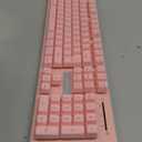 RedThunder K10 Wireless Gaming Keyboard and Mouse Combo, LED Backlit Rechargeable 3800mAh Battery, Mechanical Feel Antighosting Keyboard + 7D 3200DPI Mice for PC Gamer (Pink)