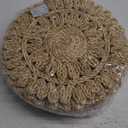 13.8" Corn Husk Woven Round Placemats Set of 6 - Wicker Boho Farmhouse Placemats - Rattan Table Mats for Dining Table, Wedding, Home