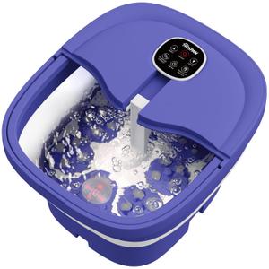 HOSPAN Collapsible Foot Spa Electric Rotary Massage, Foot Bath with Heat, Bubble, Remote, and 24 Motorized Shiatsu Massage Balls. Pedicure Foot Spa for Feet Stress Relief - FS02A