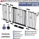 Extra Wide Baby Gates for Doorways 52.76"-62.20" Extra Wide Baby Gate Dog gate Pressure Mounted No Drilling with Walk-Through, Auto-Close & Dual-Direction Swing for Large Wide Opening Black