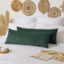 Kevin Textile 14x36 Inch Long Lumbar 1 Pack Boho Decorative Throw Pillow Cover Soft Striped Corduroy Rectangle Cushion Case Farmhouse Color Accent for Living Room Couch Sofa Bed, Army Green