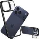 No Back Bumper Case with Stand for iPhone 17 Pro Max Compatible with MagSafe, Built-in Camera Stash Kickstand, Backless Design Edge Frame Fast Heat Dissipation Slim Thin for iPhone 17 Pro Max (Black)