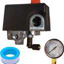 CW219300AV Pressure Switch For Campbell Hausfeld Air Compressor 120/155 PSI 26Amps With 0-200 psi Gauge