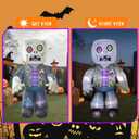 LANGXUN 8ft Pixel Zombie 2025 Halloween Inflatable Decoration - Giant Blow-Up Outdoor Indoor Cute Skeleton Ghost Yard Decor with LED Lights for Lawn, Garden, Patio Party Display