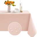 Romanstile Rectangle Tablecloth - Waterproof and Wrinkle Resistant Washable Polyester Table Cloth for Kitchen Dining/Party/Wedding Indoor and Outdoor Use (60 x 120 inch, Pink)