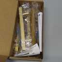 Ravinte 5 Pack Brass 4 Inch Hole Center Champagne Gold Handles Square Cabinet Hardware Stainless Steel Pulls for Kitchen Cupboard Drawers 6-3/8 Inch Overall Length