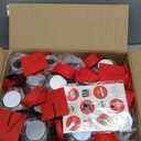 Boao 16 Sets Graduation Table Decoration Set with LED Light up Graduation Decorations for Class of 2026, Grad Jar, Felt Grad Hat and Stickers for High School College(Red,Vivid)