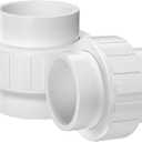 2PCS PVC Union Coupling 2Inch, Furniture Grade PVC Union Pipe Fittings with EPDM O-Ring, Schedule 40 White Slip Coupling Adapter for Irrigation, Pool & Spa System, indoor Plumbing Project