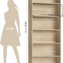 FOTOSOK 6-Tier Open Bookcase and Bookshelf, Freestanding Display Storage Shelves Tall Bookshelf Bookcase for Bedroom, Living Room and Office, Light Oak, 23.6 x 9.25 x 70.8 inches