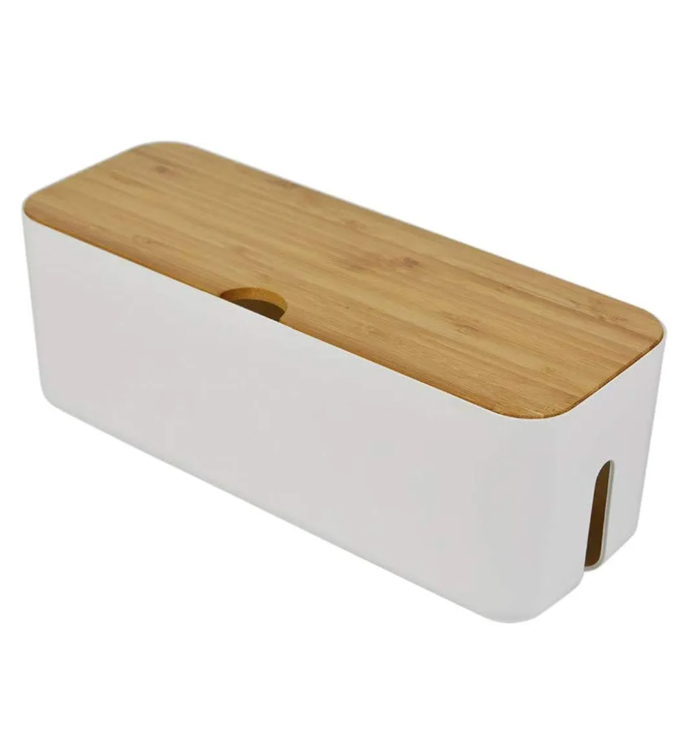 Cable Management Box| Power Stripe Organizer|Cord Organizer Box| Hide and Conceal Power Strips and Electrical Cords from TVs, Computers, and Desks| Keep Pets Safe