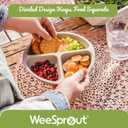 WeeSprout Suction Plates with Lids for Babies & Toddlers - 100% Silicone, Dinnerware Stays Put, Divided Design for Picky Eaters, Microwave & Dishwasher Friendly, 3 Pack (Matte Dark Grey, Blue & Green)