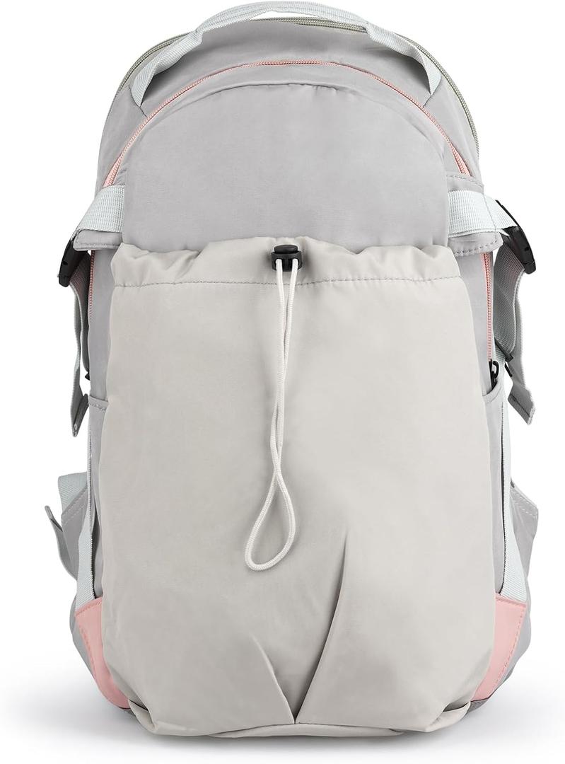 Grey Casual Backpack, 15.6" Laptop Backpack, Bookbag for College, Daypack Backpack for Women Travel (Light Gray)