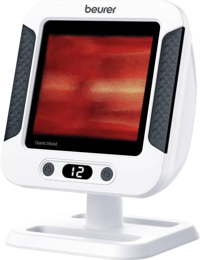 Beurer IL60 Infrared Heat Lamp for Red Light Therapy for Face, Body, Sinus & Skin, Pain Relief & Muscle Recovery, Adjustable Treatment Time, Protective Eyewear Included