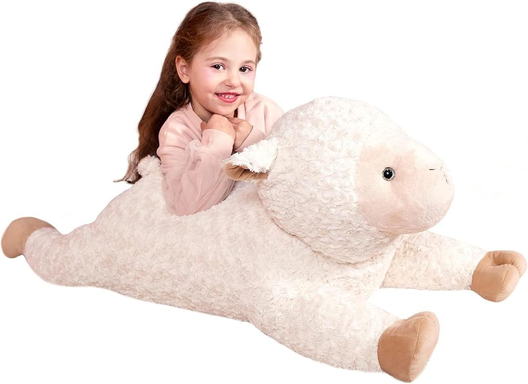 IKASA Large Sheep Stuffed Animal Plush Toy, Giant Lamb Cute Jumbo Soft Toys,30" Huge Big Size Plushy Fat Oversized Plushie, Gifts for Kids (Sheep)