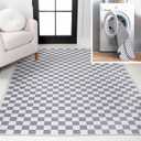 JONATHAN Y Machine Washable Indoor Area Rug 9X12 Purple Gray/White, Ainsley Modern Cottage Checkerboard for Living Room, Bedroom, Kitchen, Office, Easy-Cleaning, Pet-Friendly, Non-Shedding WSH126A-9 (8'10" x 12' (Rectangular))