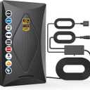 2024 Release TV Antenna for Smart TV, Long Range Digital TV Antenna Indoor Ourdoor with Amplifier Signal Booster - Support 360 Reception 4K 1080p HD for All Smart/Old TVs (black)