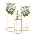 Mgorgeous Wedding Flower Stand, 3PCS Round Flower Holders, Modern Style Free Standing Cylindrical Wedding Rack for Parties and Living Room Decoration
