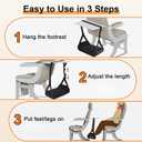 Airplane Foot Hammock, Wide Airplane Foot Rest with Bamboo Board Support, Portable Travel Footrest Essentials, Adjustable Foot Hammock for Long Flight, Foldable & Compact for Easy Storage