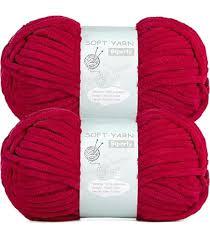 Plush Chenille Chunky Crochet Yarn - Baby Yarn for Crocheting Soft - Velvet Yarns Knitting for Blankets Crafts - Fluffy Amigurumi Yarns 100g / 131yd (Red)