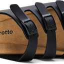 Torotto Boys Girls Sandals with Cork Footbed Adjustable Buckle Casual Slides Sandals Open Toes Flat for Kids Toddler (11.5 Toddler, Lhj441/Black)