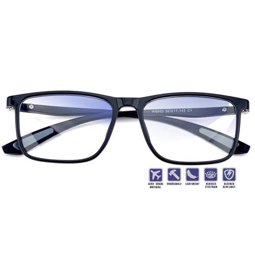 Distance Nearsighted Glasses For Men, Women Near Sighted Vision Driving Farsighted Eyeglasses, Men's Nearsight Myopia See Far Sight Computer Eye Glass, Cheaters Anti Blue Light Blocking TR90 Frame - 0.75