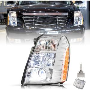 SOCKIR HID/Xenon [With Bulb and Ballast] Headlight Assembly Compatible with 2007-2014 Cadillac Escalade Projector Headlamp OE Style Left Driver Side