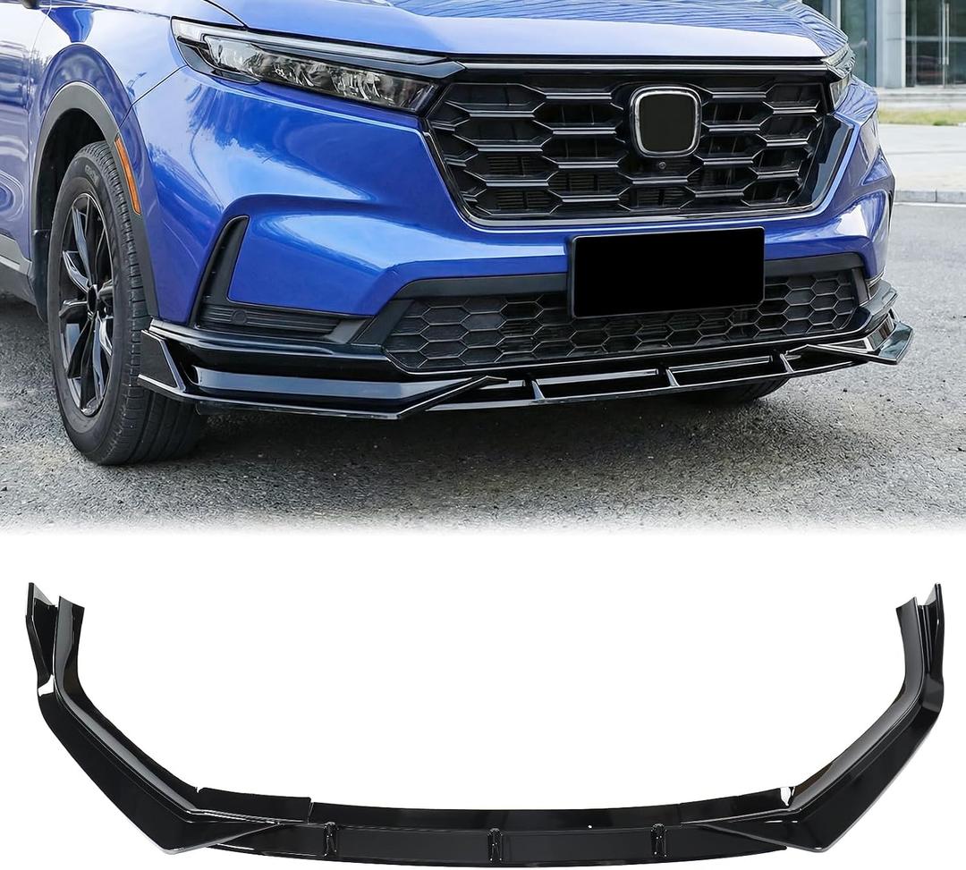 Gloss Black Front Bumper Lip Compatible with Honda CR-V CRV 2023-2026, Air Dam Chin Splitter Diffuser Spoiler Wing Protector Body Kit
