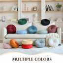 Teieas Round Pillows Velvet Pleated Circle Pillow Chair Cushion Floor Pillows Home Decorations for Home Couch Chair Bed Car Burgundy