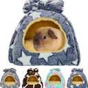 Guinea Pig Bed, Guinea Pig Warm Hideout House Accessories Cozy Bed for Small Animals Hamsters Chinchillas Dwarf Bunnies Hedgehogs. M, Grey Stars. (M-10" x 10")
