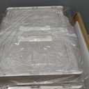 SNSLXH Portable Clear Storage Bins with Lid & Wheels, 24QT Clear Storage Bins with Lid, 4-Tier Plastic Bins with Wheels, Stackable, Magnetic Doors, for Bedroom, Living Room, Office (34.6*14.96*11in)