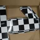 Mifoci 13.7" Race Car Cardboard Fillable Number Box for Charcuterie Fast Birthday Party Decor 1st 2nd 3rd 5th Number Shaped Box Black and White Checkered Snack Paper Mache Tray for Party Supplies (1)