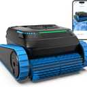 Cordless Robotic Pool Cleaner, 5000 GPH with 150μm Filter, Floor/Wall/Waterline Cleaning, Smart Zigzag Navigation, 5200mAh Battery, App-Controlled Presets for Inground & Above Ground Pools, Deep Blue
