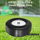 2 Pcs Upgrade 13x5.00-6 Flat Free Lawn Mower Tire and Wheel with 3/4" 1/2" 5/8" Chrome Steel Bearings, Zero Turn Mower Front Solid Tire for Commercial Grade Lawn, Garden Turf, 4.2"-5.2" Centered Hub