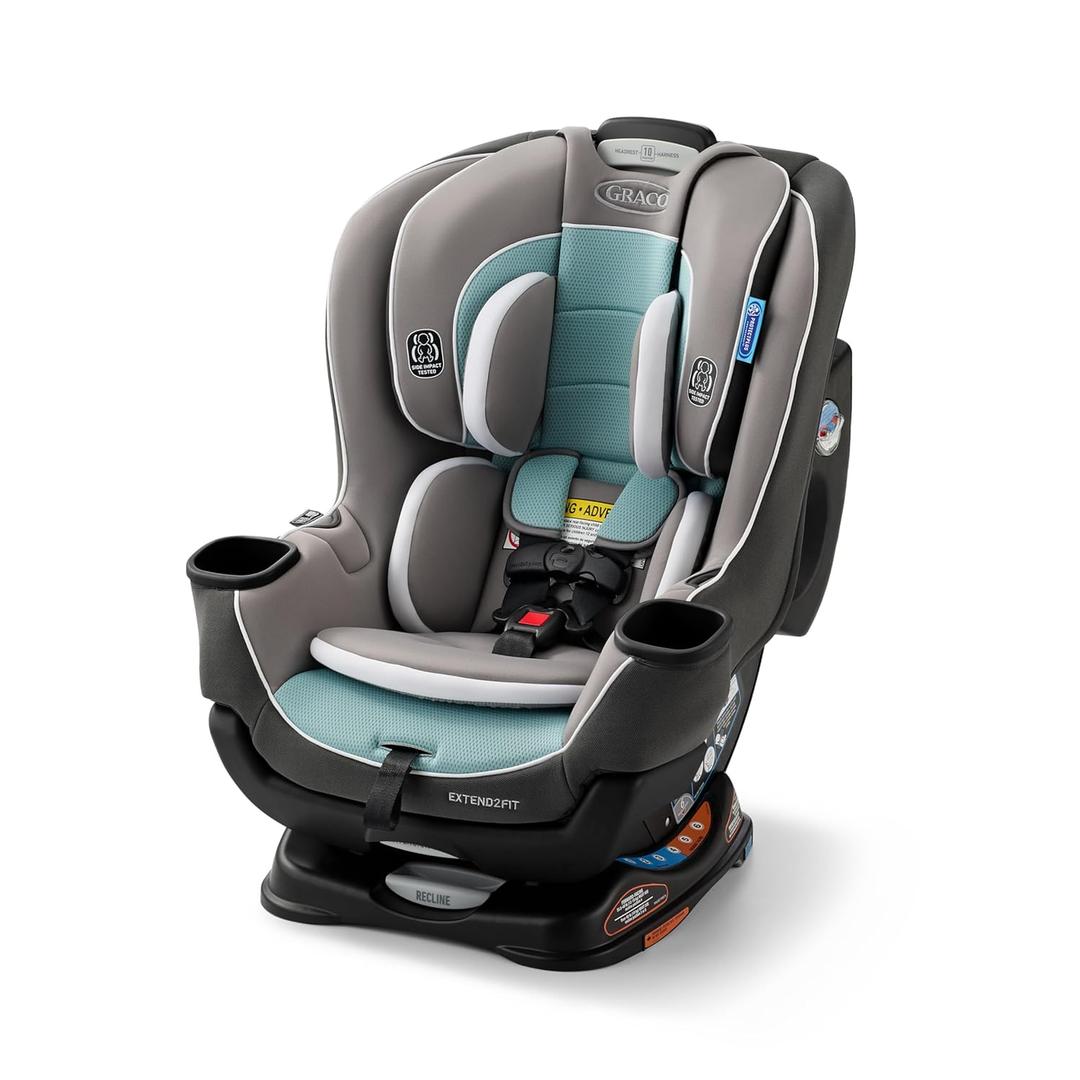 Graco Extend2Fit Convertible Baby Car Seat, Rear and Forward Facing, Adjustable Extension Panel for Extra Legroom, Spire (2-in-1)