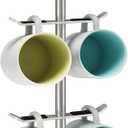 Mug Holder Tree, Coffee Cup Holder with 6 Hooks, Coffee Mug Rack, Metal Mug Tree for Counter, Mug Holder Stand Coffee Mug Hanger(Brushed Nickel)