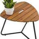 Portable Adirondack Side Table 15" H - Wood & Metal Patio Table for Indoor & Outdoor Use - Small Outdoor End Table for Picnic, Camping, Adirondack Chair, Great Golden Teak Finish